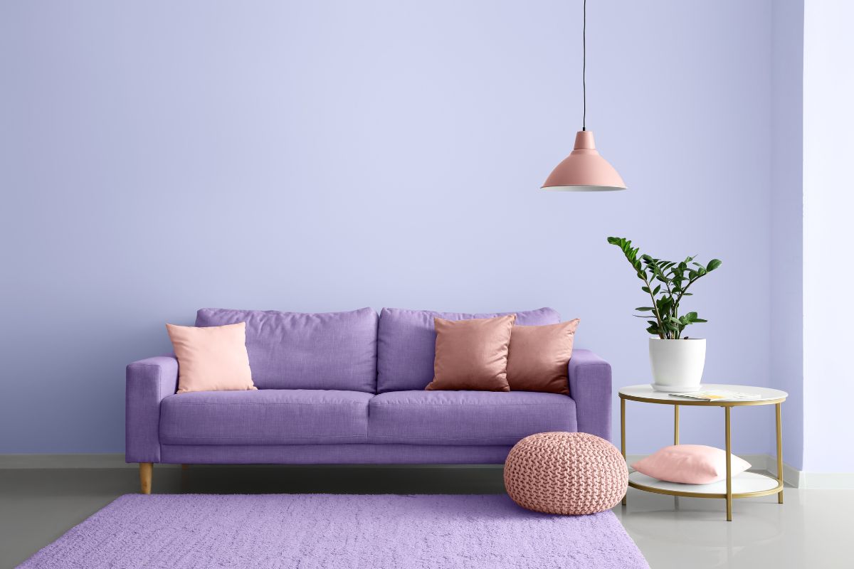 soggiorno color lavanda