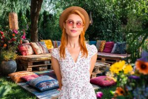 Giardino boho chic con pallet