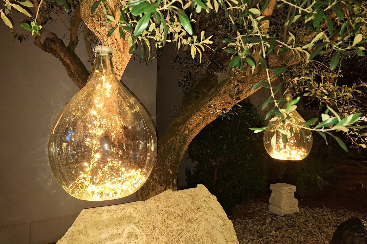 damigiane luminose fai-da-te rustica chic