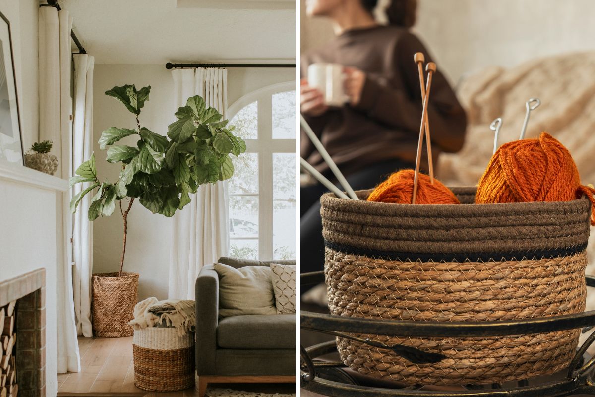 utilizzo cesti in vimini in casa