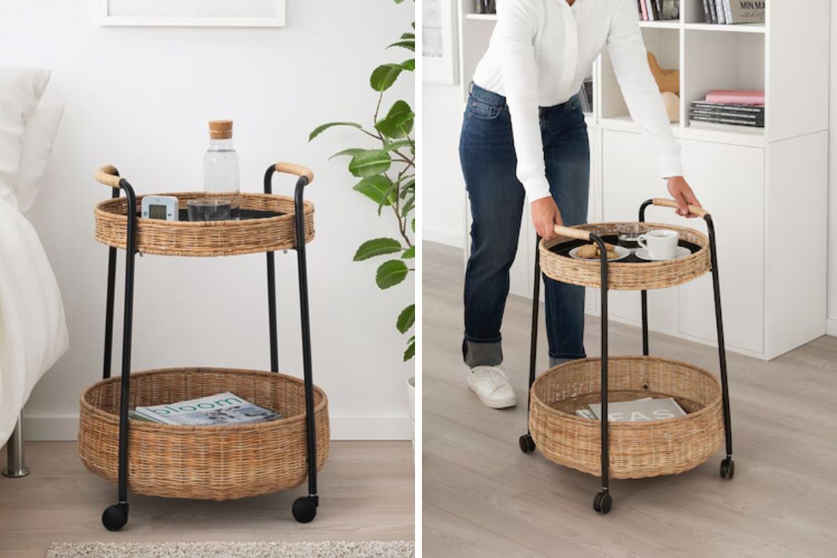 carrello in rattan lubban ikea