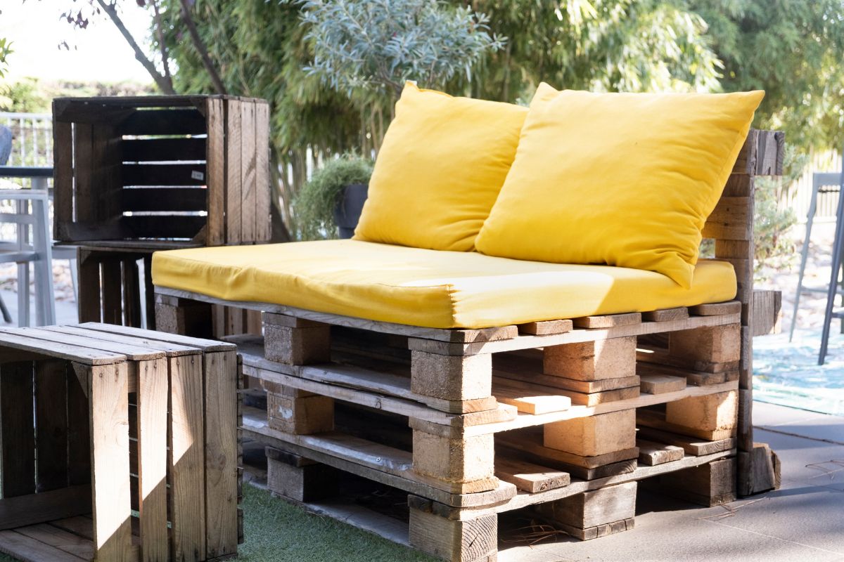 arredamento da giardino con materiali di recupero
