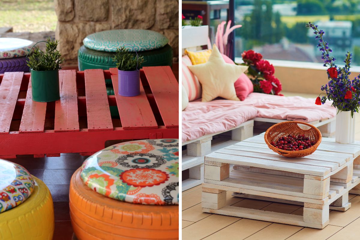arredo giardino con riciclo creativo