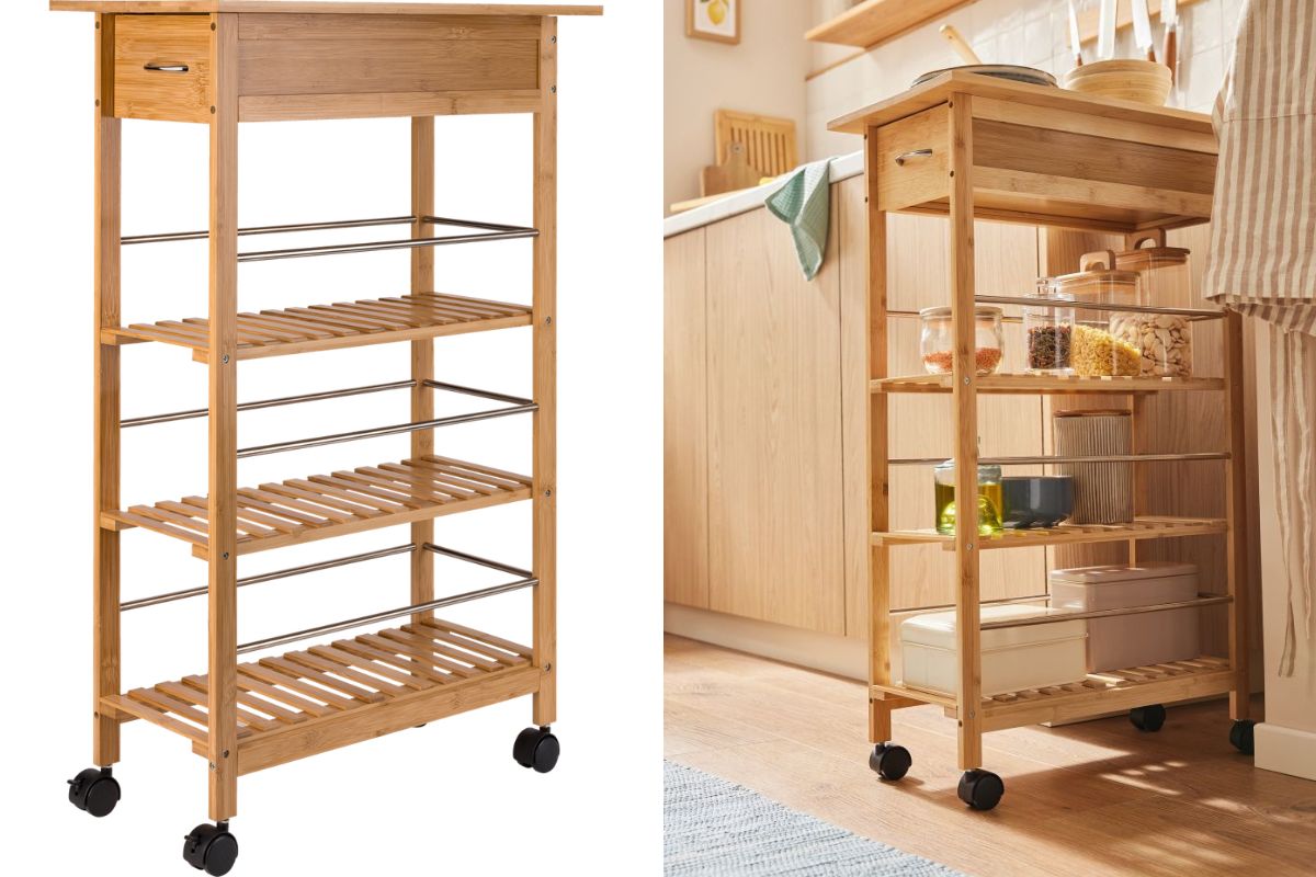 carrello da cucina in bambù lidl