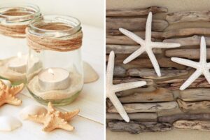 decorazioni con legno e sabbia