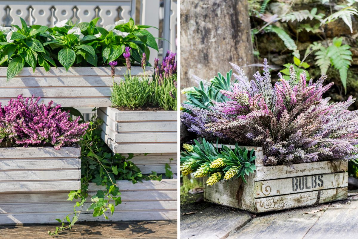 cassette di legno per arredare il giardino