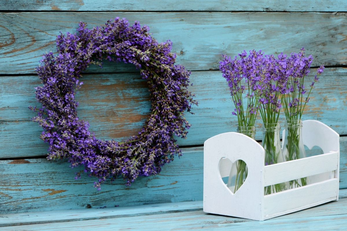 ghirlande di lavanda per la porta
