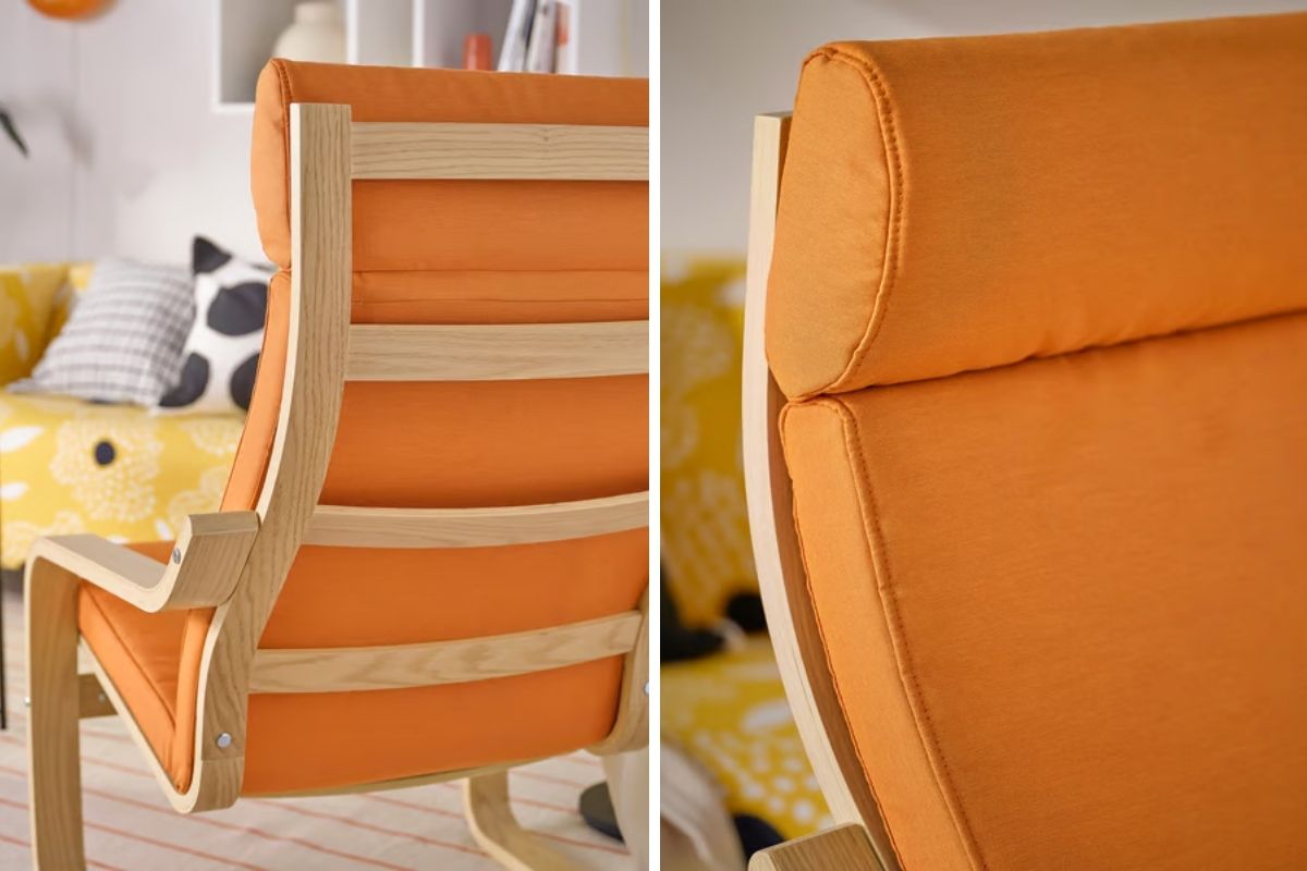 poltrona poang arancione di ikea