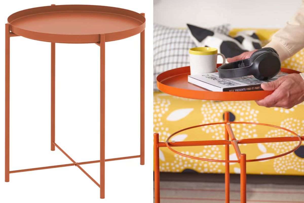 tavolino vassoio gladom arancione di ikea