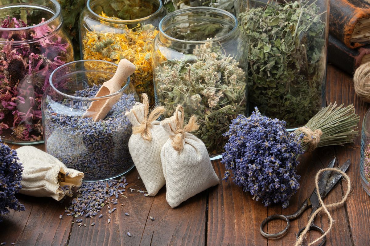 fiori secchi e bucce d’agrumi per sacchetti profumati
