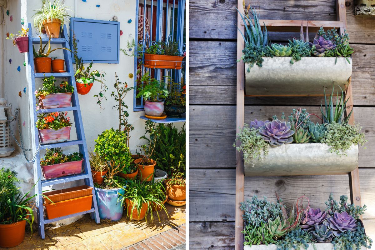 oggetti da riciclare per decorare il giardino