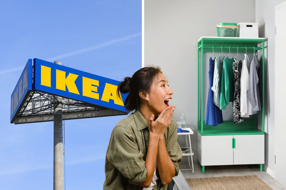 ikea guardaroba PLATSA bianco e verde