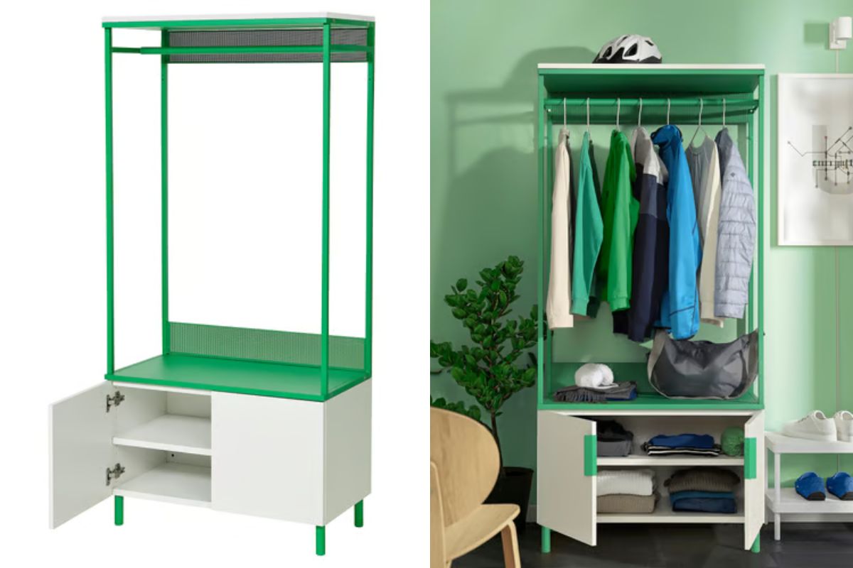 guardaroba plasta bianco e verde di ikea