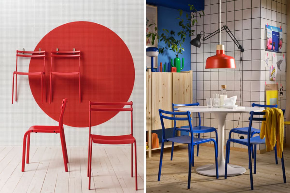 sedia genesön in metallo di ikea