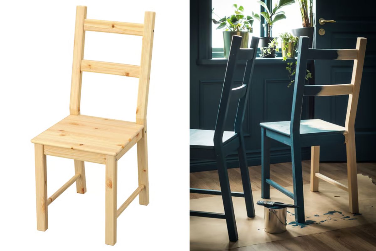 sedia in pino di ikea