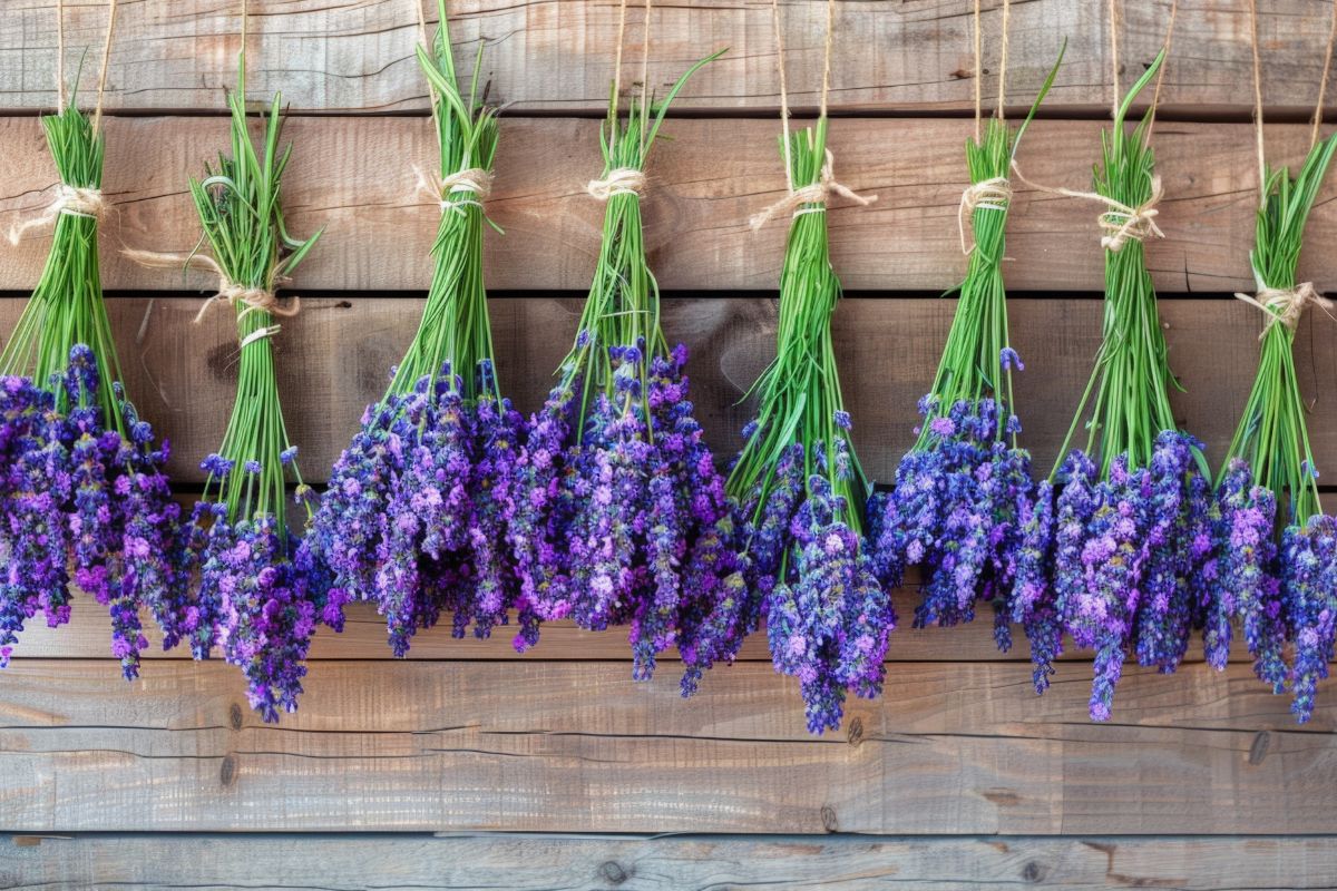 parete profumata fai da te con legno e lavanda