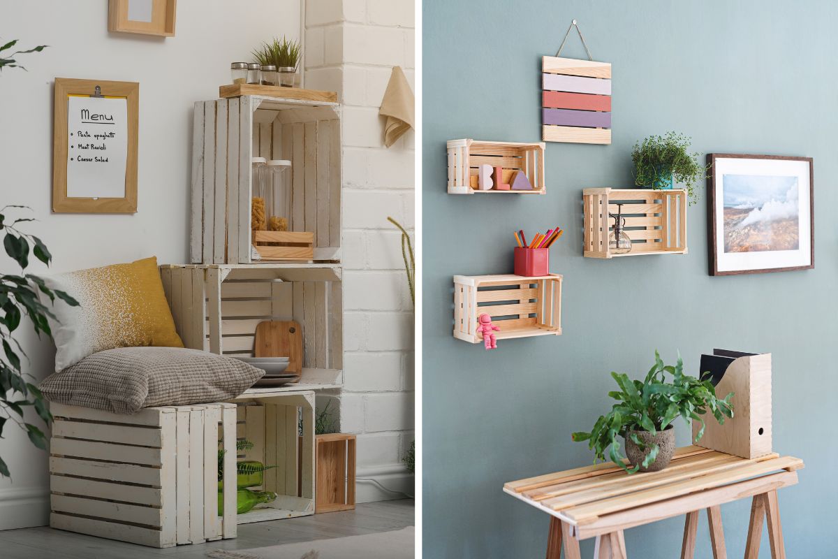 arredare casa con le cassette in legno
