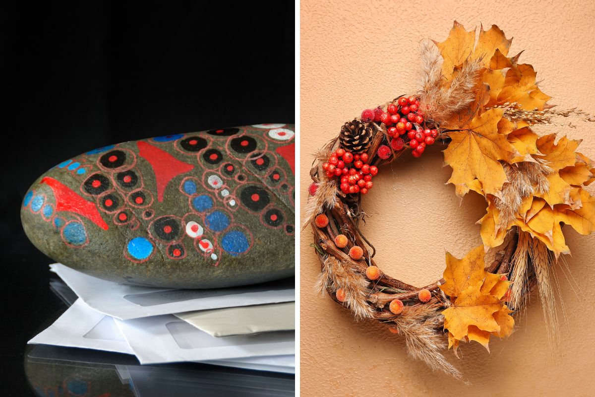 riciclare materiali raccolti per decorare