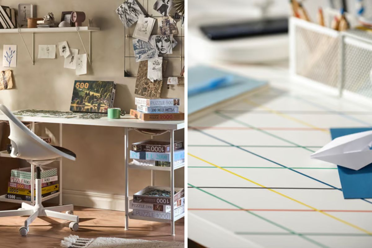 scrivania multicolore per lo studio di ikea