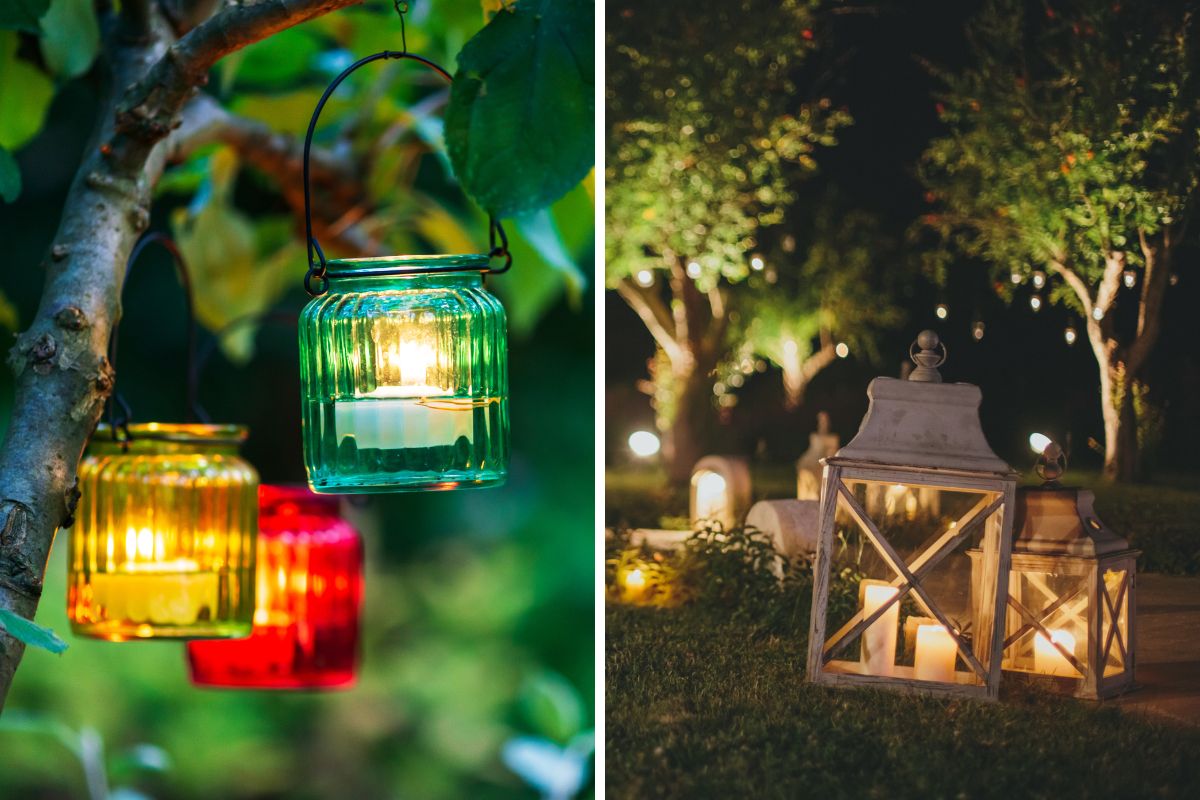 luce soffusa nel giardino serale