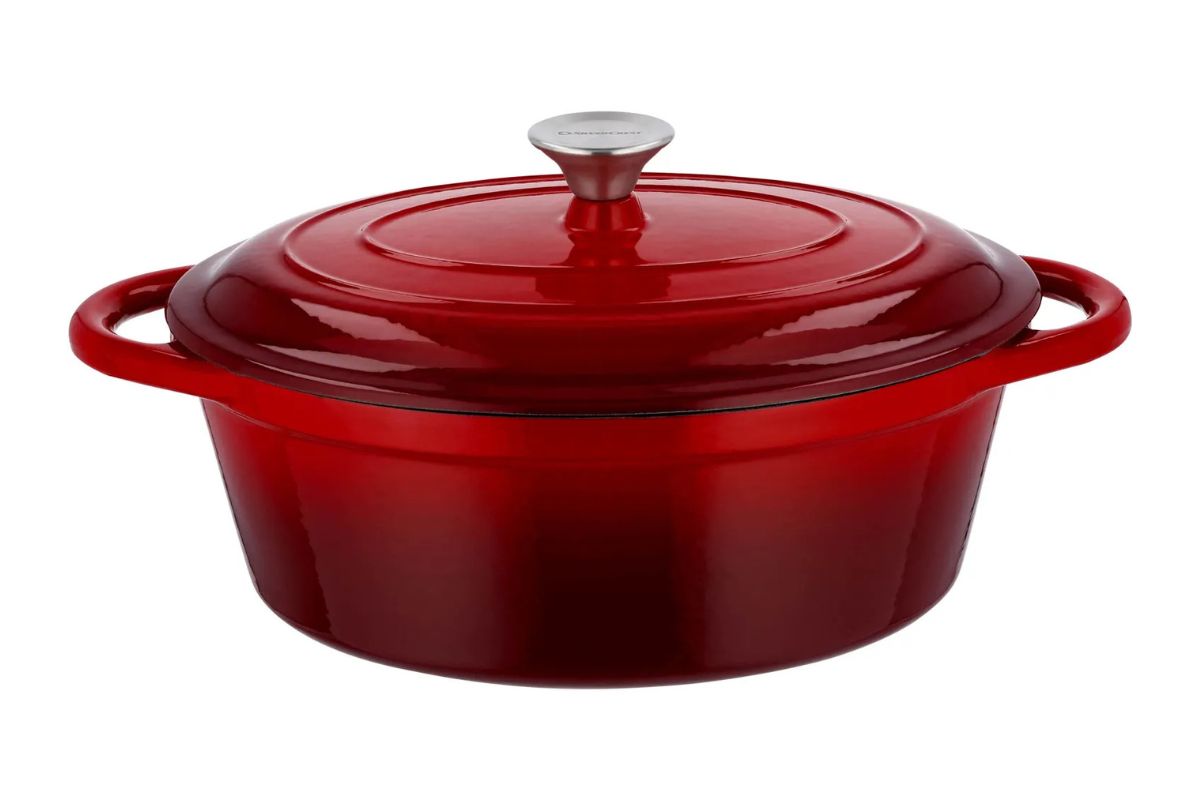 rostiera in ghisa rossa da lidl