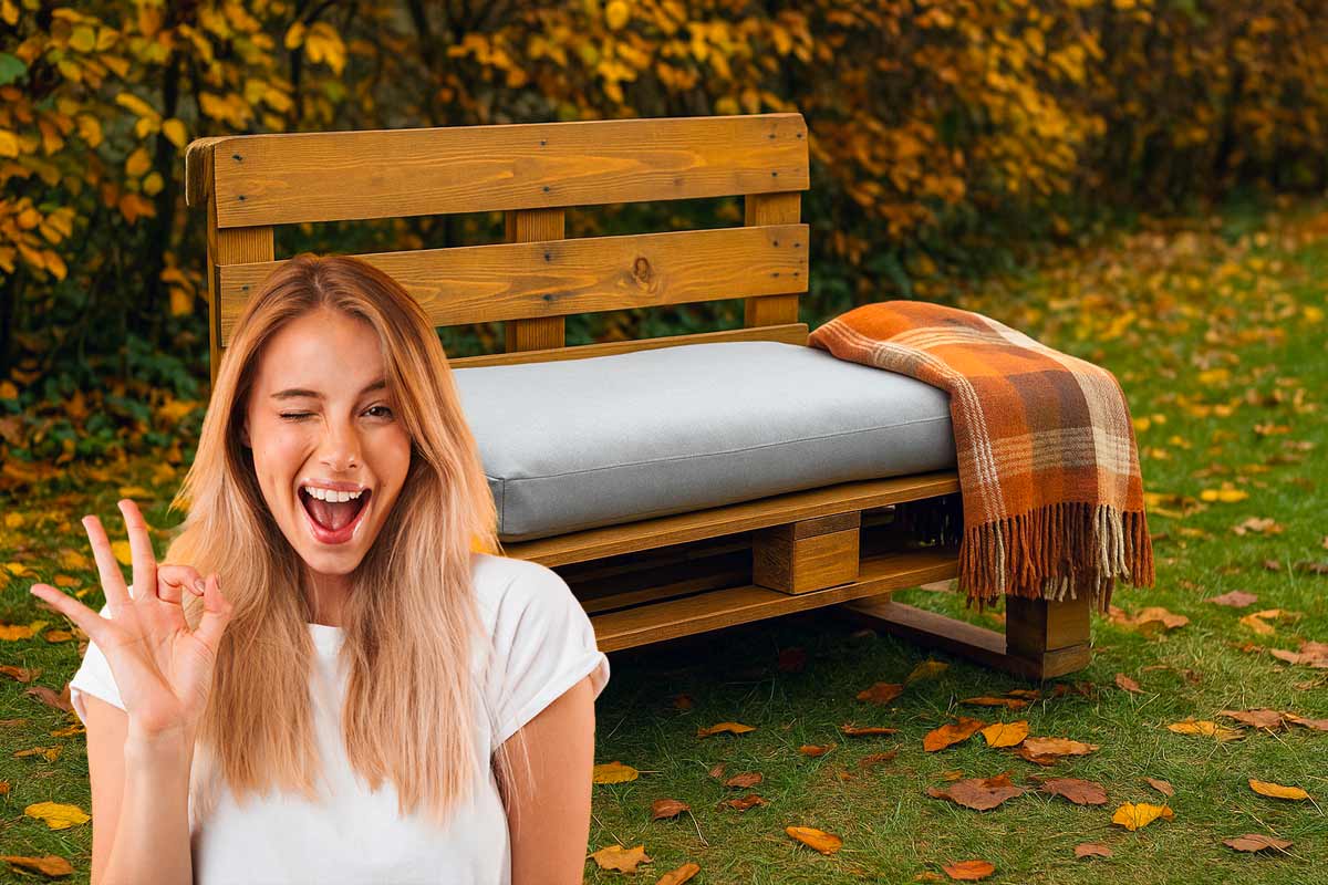 Pallet che diventano panca d’autunno